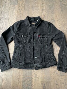 Levi's Black Washed Denim Jacket with Branded Patch